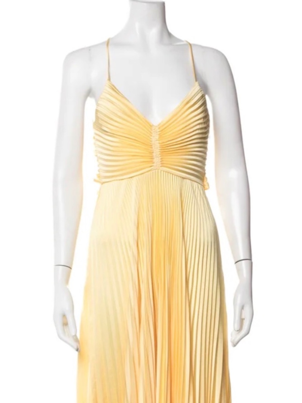 A.L.C V Neck Long Yellow Dress